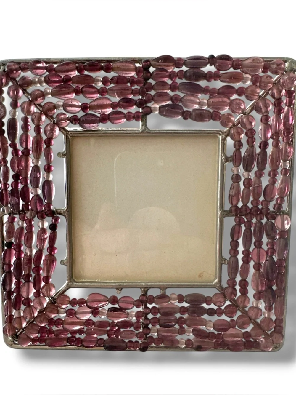 VINTAGE BEADED METAL FRAME FITS 3X3